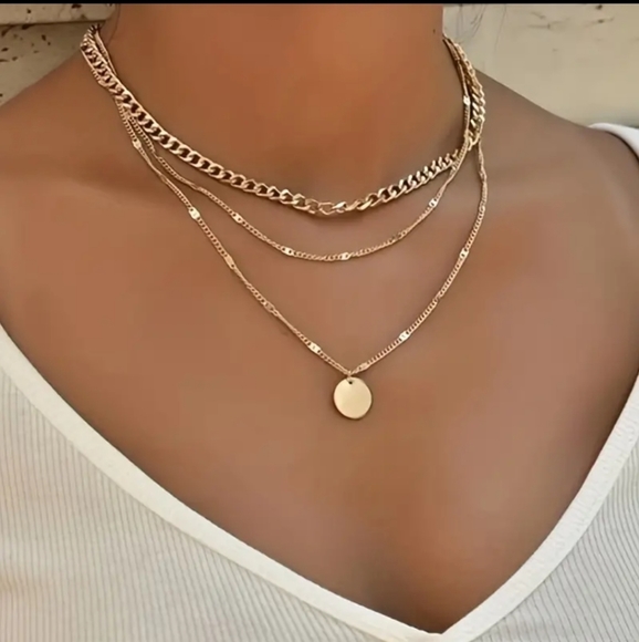 Necklace layers 3 gold plated beautifull - Picture 3 of 3